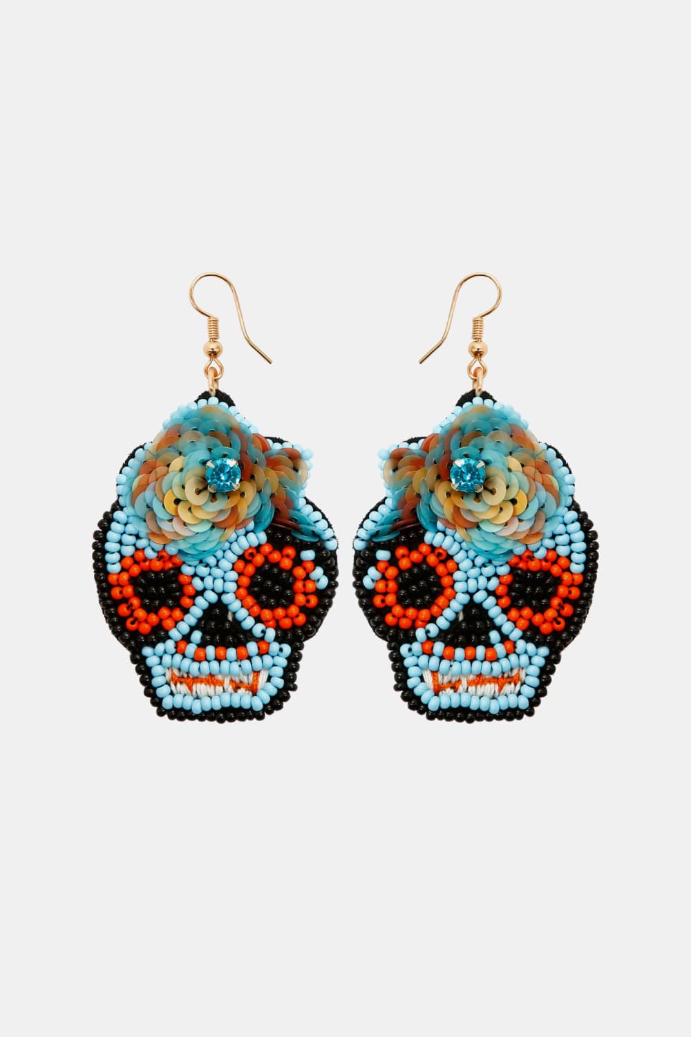 Copper Beaded Detail Dangle Earrings