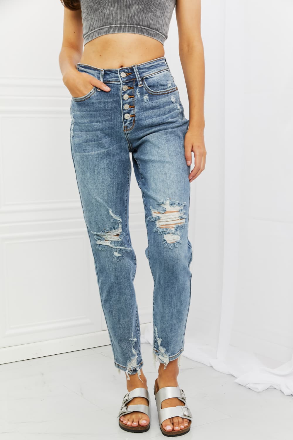 Judy Blue Maddison Full Size Boyfriend Jeans