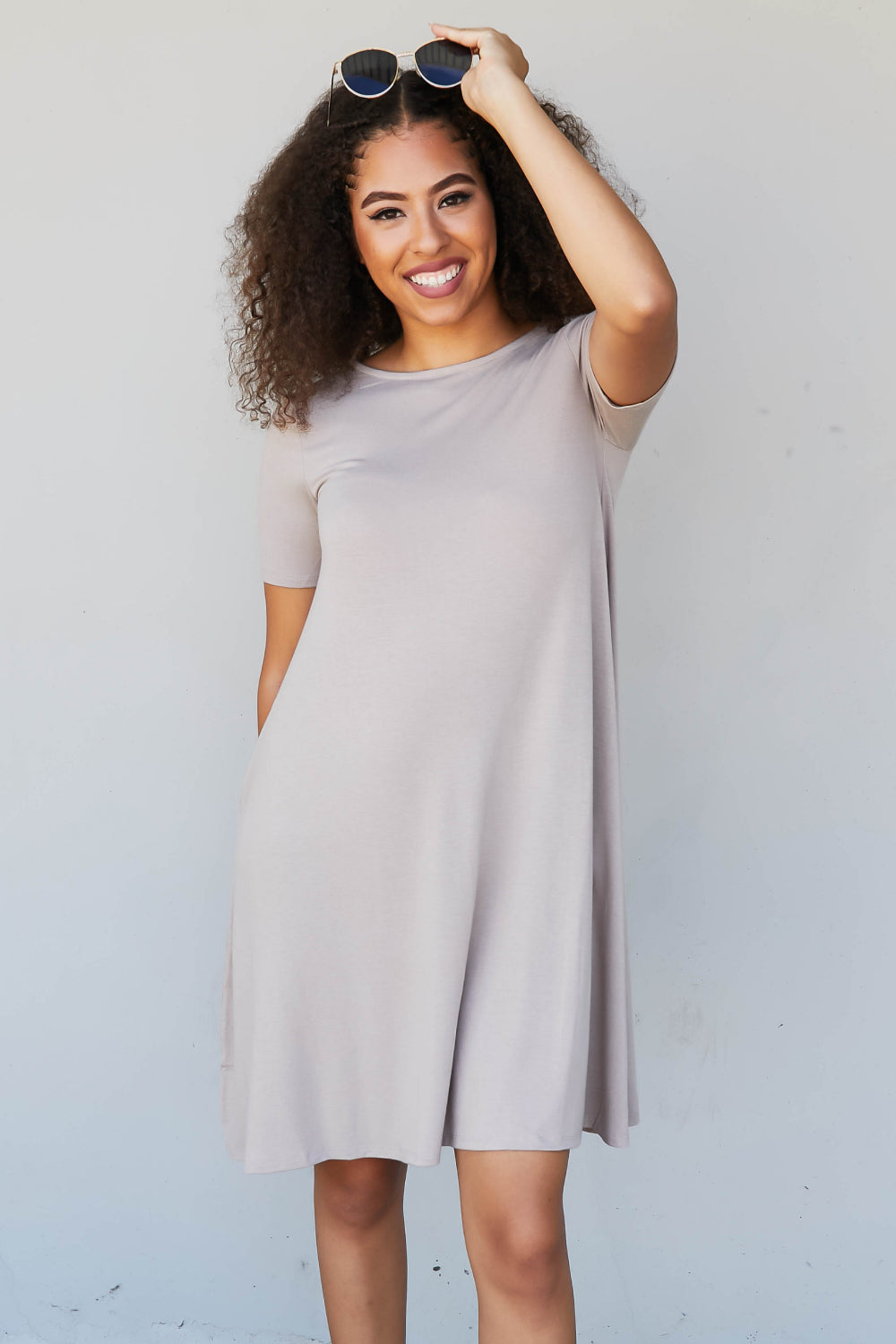 Zenana Favorite Playlist Full Size Flare Dress with Pockets