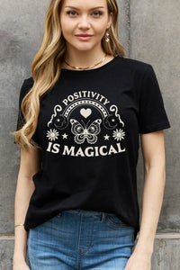 Simply Love Full Size POSITIVITY IS MAGICAL Graphic Cotton Tee