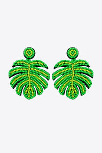 Beaded Banana Leaf Earrings