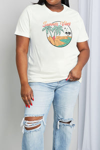 Simply Love Full Size SUMMER VIBES Graphic Cotton Tee