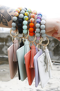 Beaded Tassel Keychain with Wallet