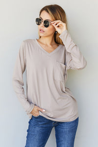 Zenana Doing it All Full Size Brushed DTY Microfiber Pocket Tee