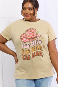 Simply Love Full Size YEE HAH YEE HAH YEE HAH Graphic Cotton Tee