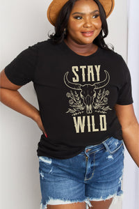 Simply Love Full Size STAY WILD Graphic Cotton Tee