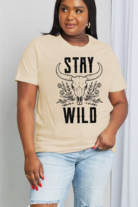 Simply Love Full Size STAY WILD Graphic Cotton Tee