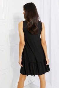 Zenana Head Over Heels Full Size Sleeveless Ruffle Hem Dress