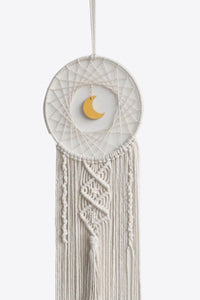 Bohemian Hand-Woven Moon Macrame Wall Hanging