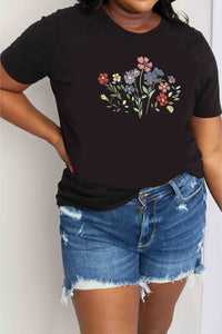 Simply Love Full Size Flower Graphic Cotton Tee