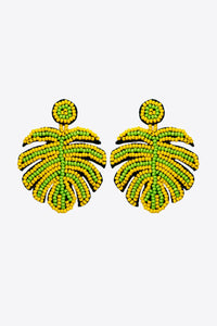 Beaded Banana Leaf Earrings