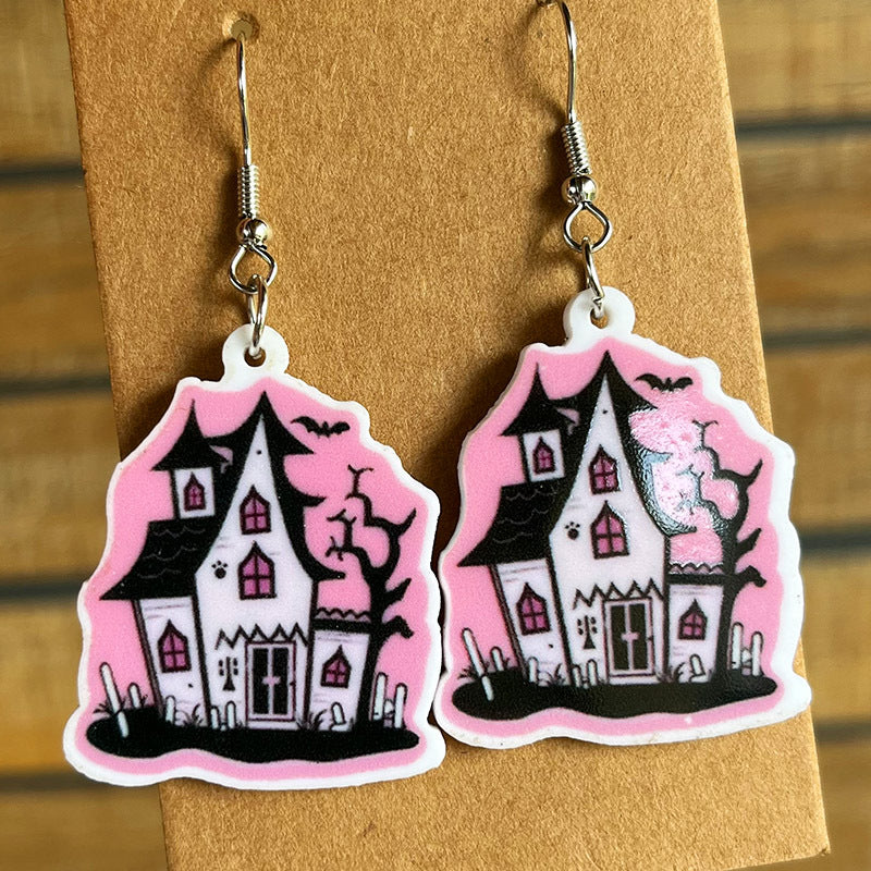 Halloween Theme Acrylic Dangle Earrings