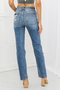 Judy Blue Bella Full Size Distressed Straight Jeans