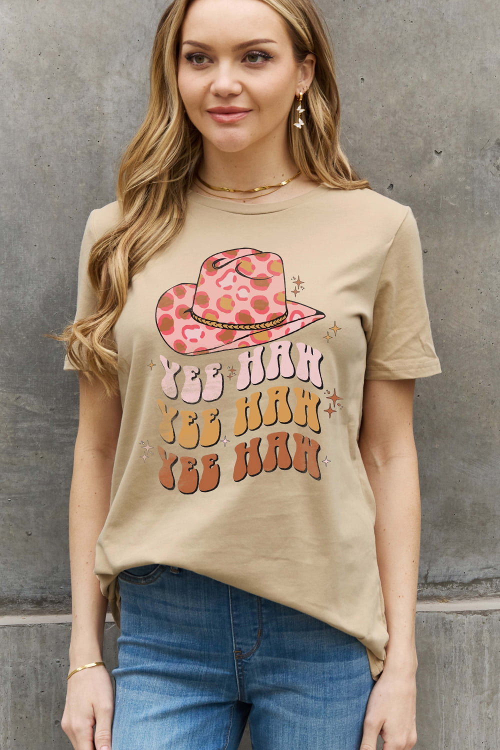 Simply Love Full Size YEE HAH YEE HAH YEE HAH Graphic Cotton Tee