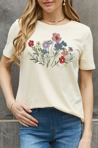 Simply Love Full Size Flower Graphic Cotton Tee